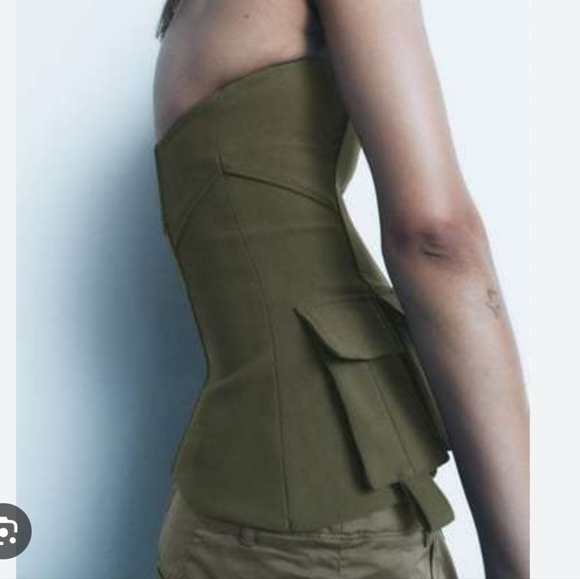 ZARA STRAPLESS TOP WITH POCKETS SIZE M- NWT - Picture 7 of 9